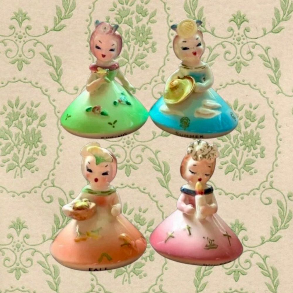 Vintage Norcrest Four Seasons Girl Bell Set